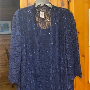 ALEX WOMENS EVENINGS Navy Jacket Evening Dress-16W